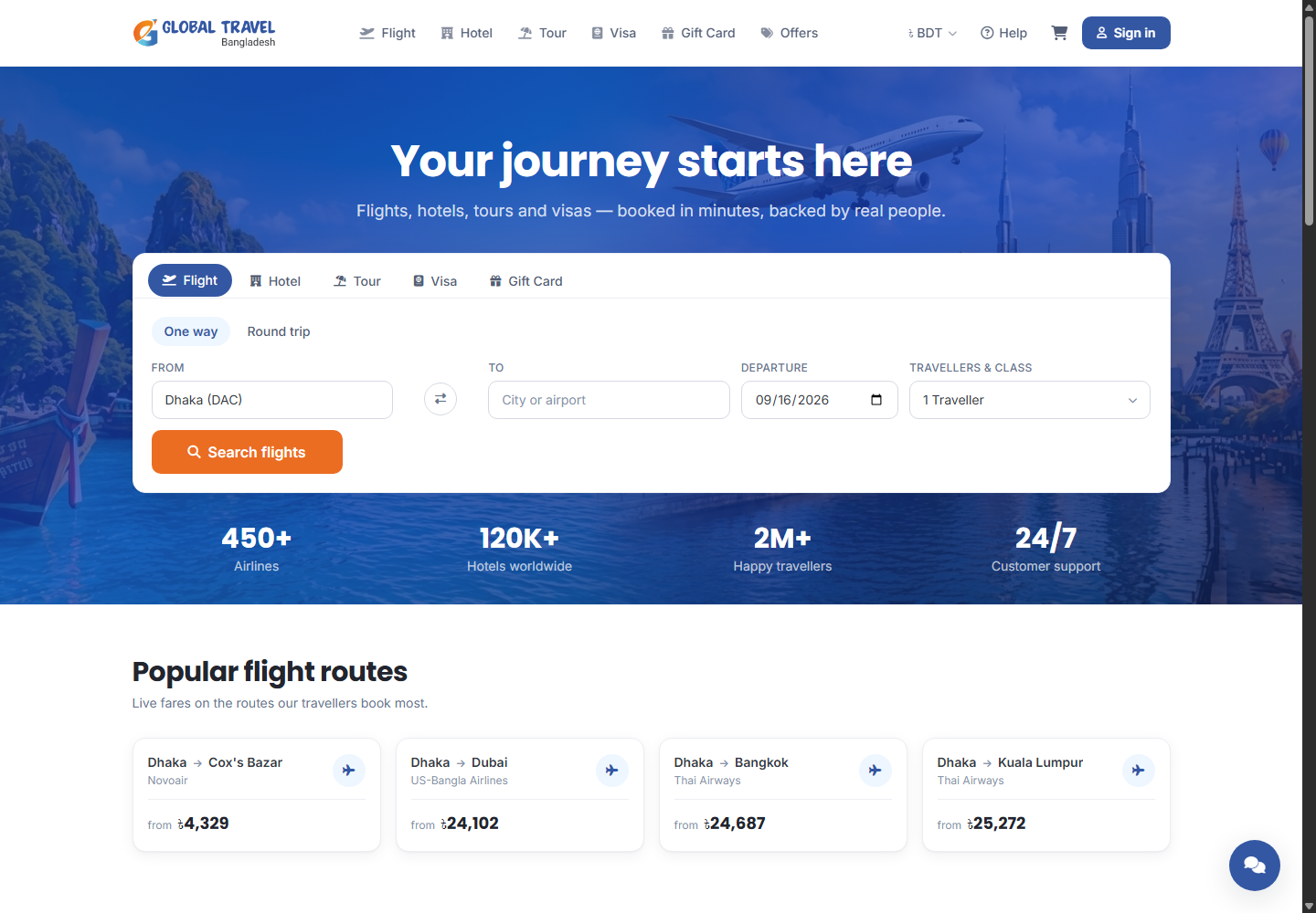 Global Travel Bangladesh: Travel Website — 2
